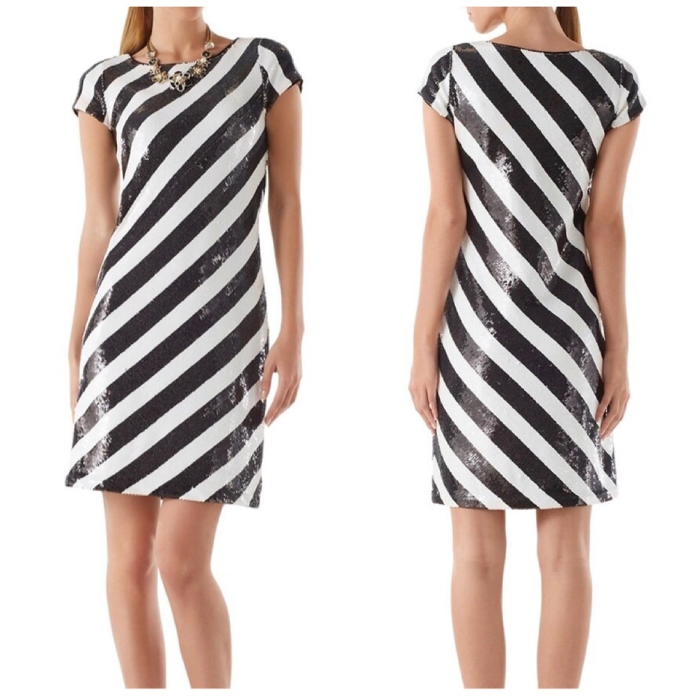 \White House Black Market\• Diagonal Sequin Dress